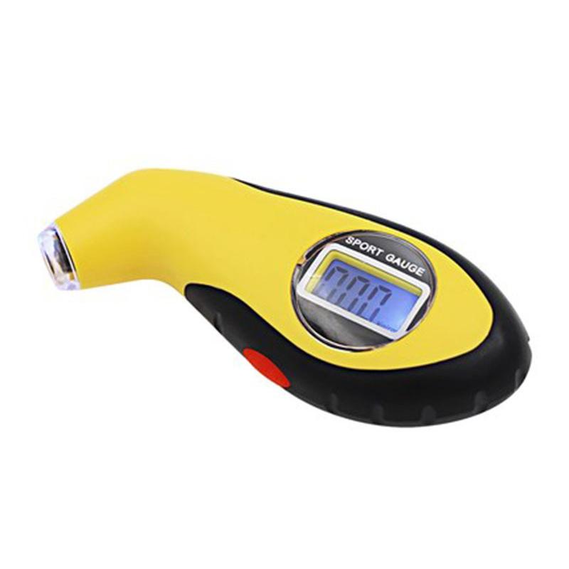 Car Tire Digital Barometer Lcd Electronic Tester Digital Tyre Air Pressure Gauge Yellow Tire Manometer Barometers Tester Tool