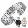21mm T099407A T099408A T099407 T099408 Watch Band Durable Butterfly Double Buckle Stainless Steel Strap For T099