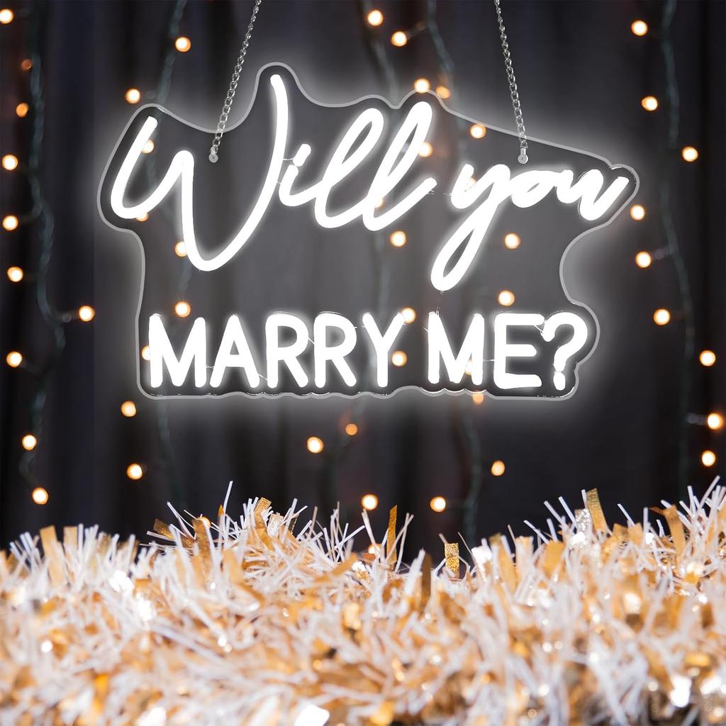Will You Marry Me Sign, Led Neon Marry Me Light Up Letters for Proposal Wedding Party Decor Valentines Day Girlfriend Engagement Bridal Shower