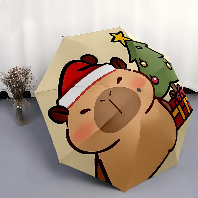Reiseregenschirm mit Capybara-Motiv - 8 Rippen, Automatisches Öffnen und Schließen, Tragbares faltbares Design, Kompakter und stilvoller Schirm für unterwegs
