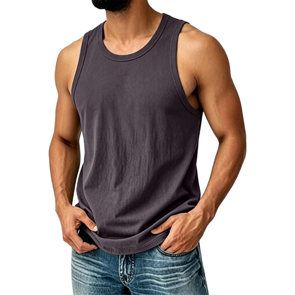 Herren Freizeit Einfarbig Ärmelloses Tanktop Leichtes Atmungsaktives Gewebe Bequeme Passform Sommerkleidung