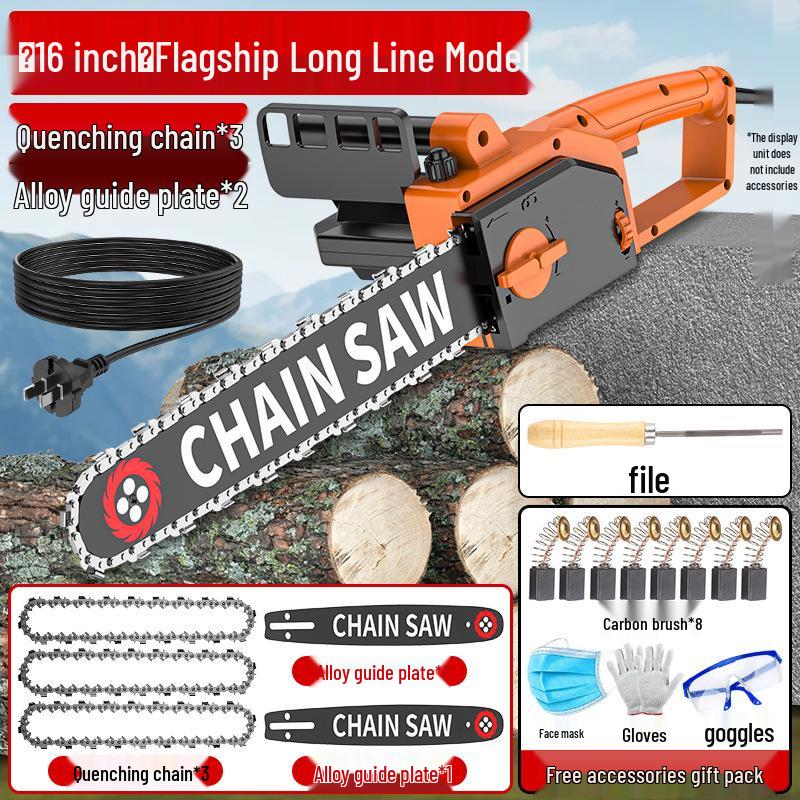 Chuangyi 220V Handheld Electric Chainsaw - Multifunctional Plug-in Felling Saw for Home Use