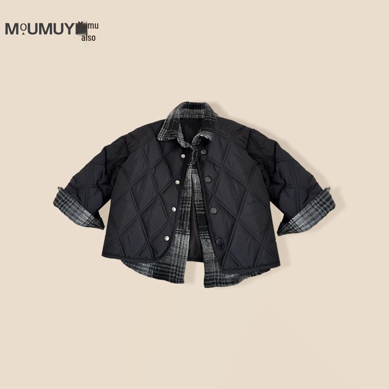 

Стильная зимняя куртка для мальчиков с хлопковой подкладкой - Дизайн из двух частей 2024 120cm чёрный