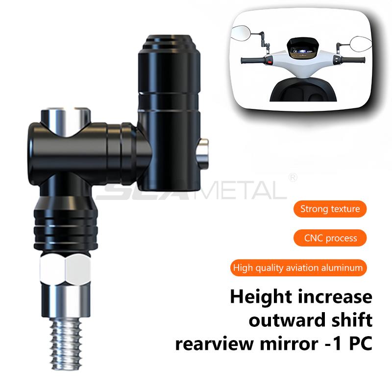 BLALION Universal Adjustable Motorcycle Rearview Mirror Holder Aluminum Moto Mirror Riser Adapters Extension Bracket 10mm Screw
