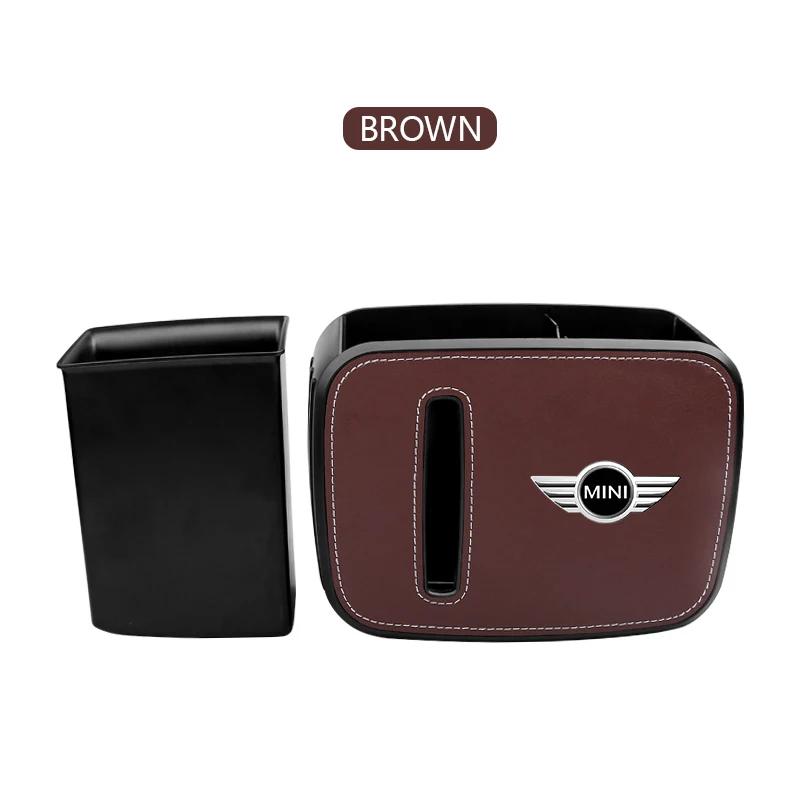 

Multifunctional Car Seat Back Organizer box Cup Holder for BMW MINI F55 F56 R60 R59 R58 WORKS One Cooper JCW R57 R56 R55 коричневый