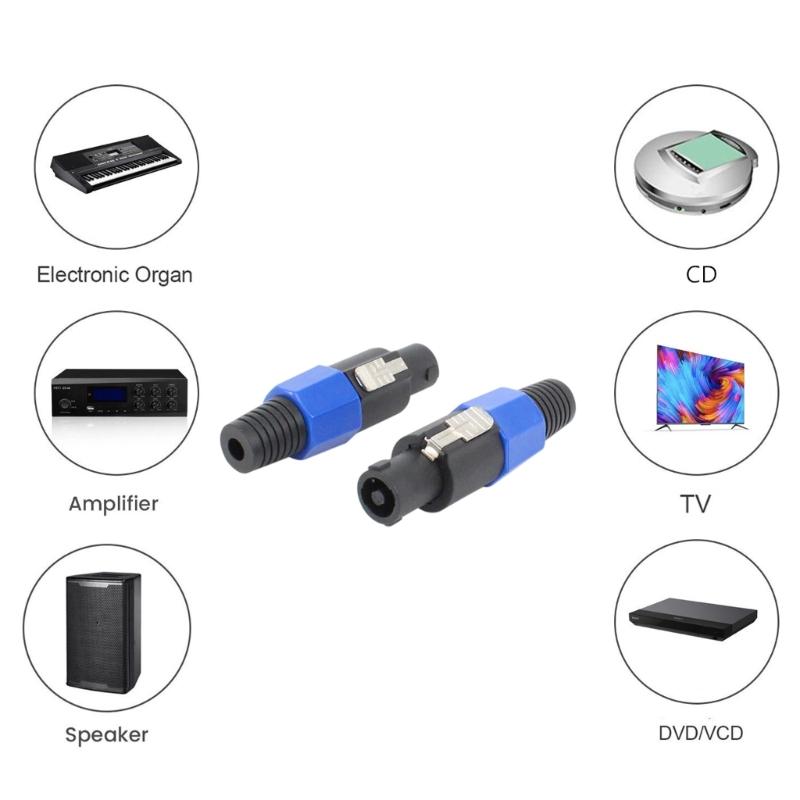 4 Stück Professionelle 4-polige NL4FC Speaker Twist Lock Stecker 4 Pole Lautsprecheradapter-Steckverbinder 4-poliger Speaker Twist Steckverbinder