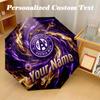 8 Rib Auto Folding Umbrella Austria Wien FC Print Custom Name Text Portable Rain Gear