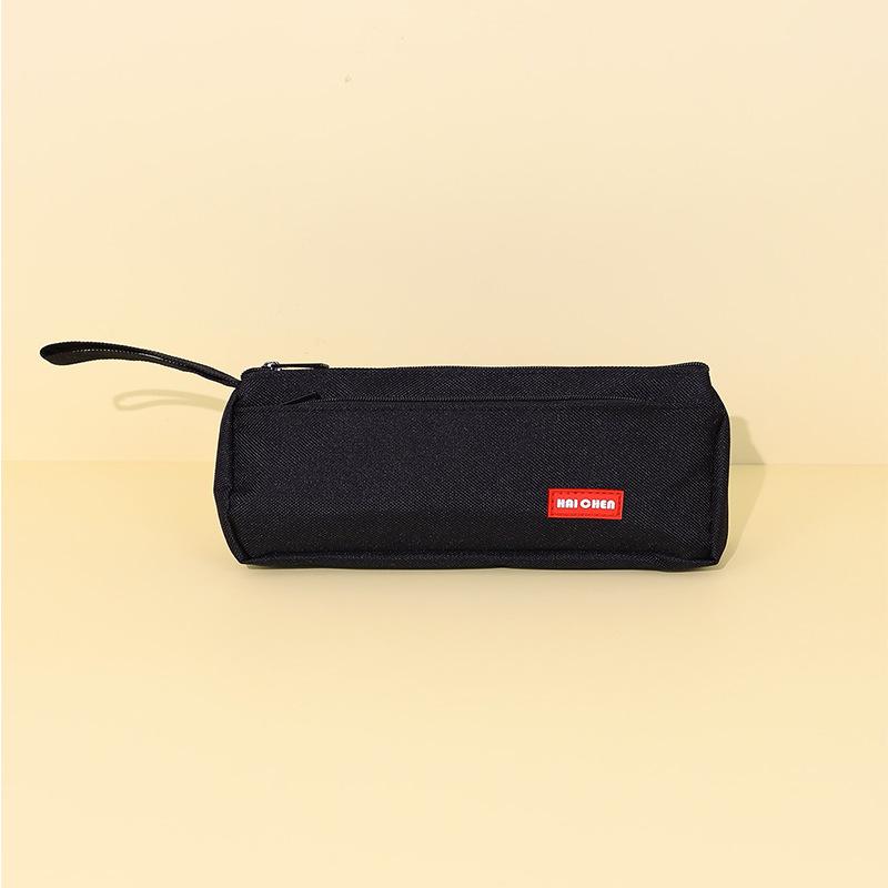 2025 new pencil case popular INS simple large capacity canvas middle school student stationery box portable pencil bag niche