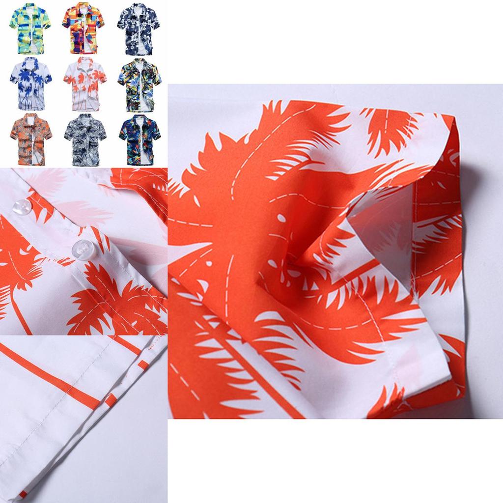 Camicia da Uomo Floreale a Maniche Corte di Qualità Premium con Design Hawaiano Senza Tempo