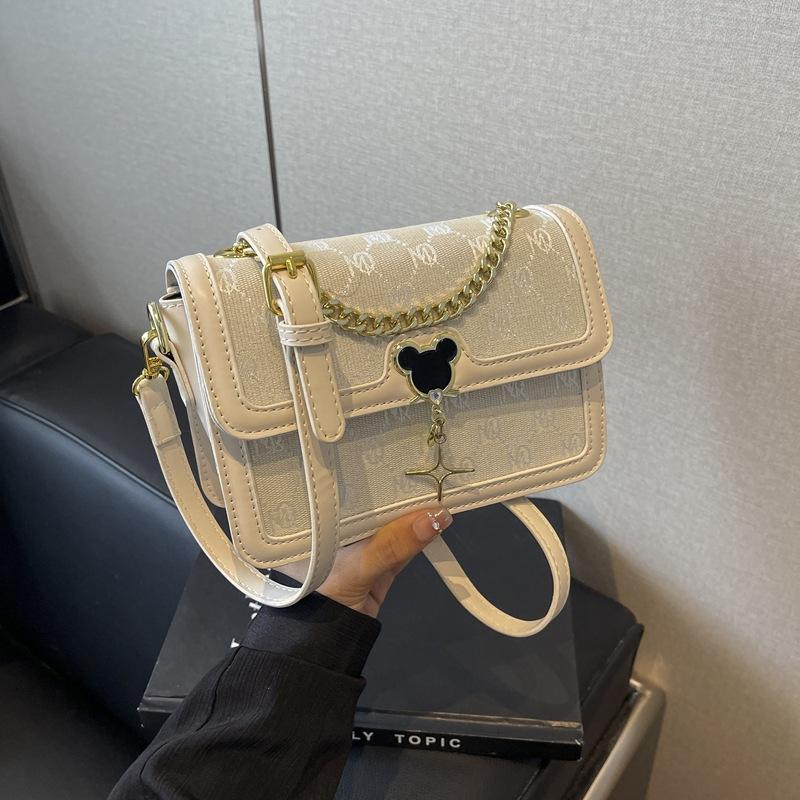 

Retro fashion bag women s 2024 new plaid small square bag Korean version niche design high-end messenger bag білий