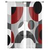 Geometrische Figuren Dunkelrot Grau Gardinen Für Wohnzimmer Schlafzimmer Wohnkultur Küche Tüll Für Windows Voile Vorhänge