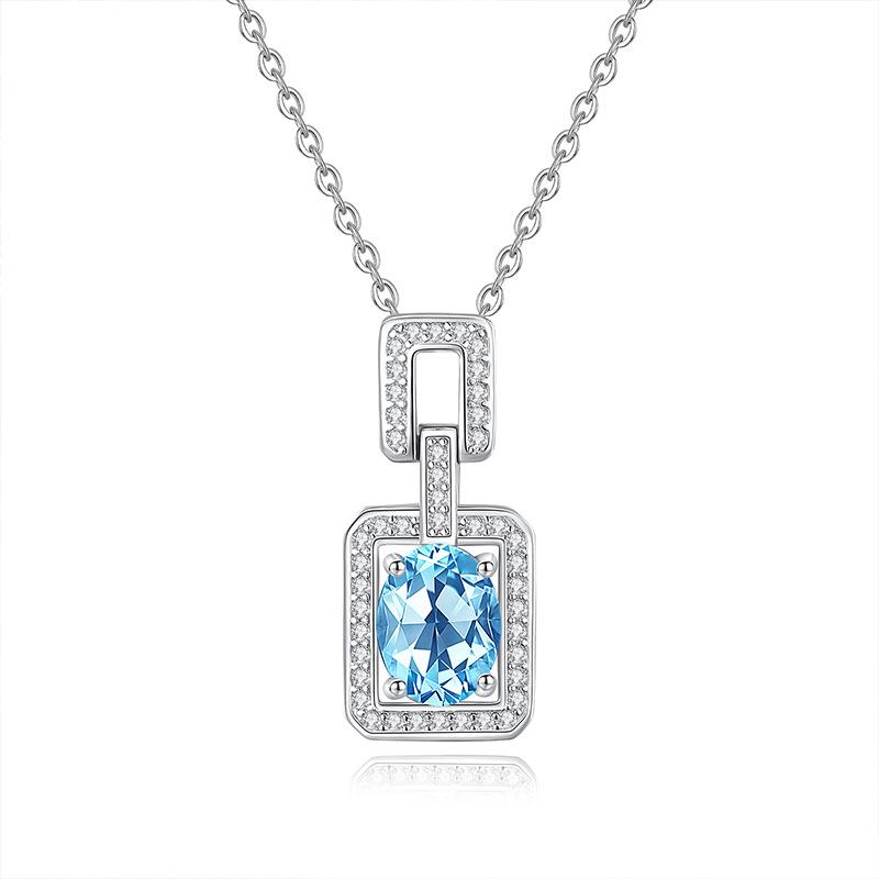 S925 Sterlingsilber Parfümflaschen-Halskette für Damen Europäischer und Amerikanischer Stil Luxuriös Hochwertig Natürlicher Kristall Mode Geschenk