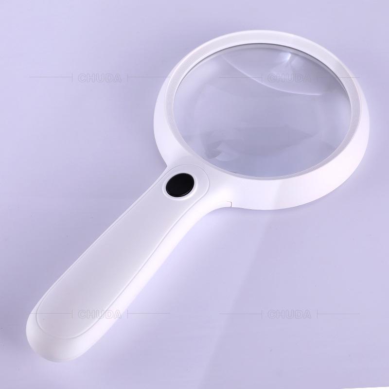 Handheld Magnifying Glass 120Mm Large Diameter Reading 14 Led Light Comfortable Handle Design