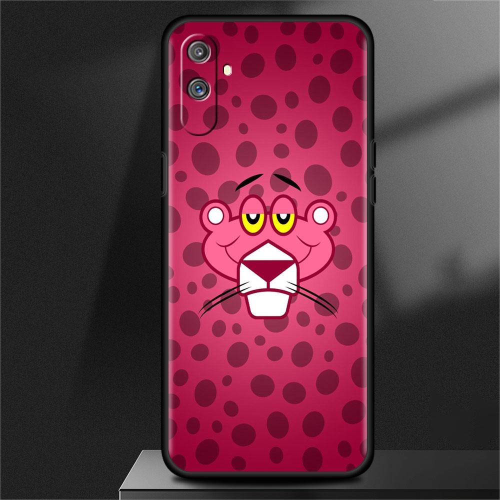 Cute Pink Panther Soft Case For Oppo Realme 8 9 7 Pro C21Y C21 GT Neo 2 Pro 3 8i C3 C35 C15 C12 C11 6 Silicone Funda Phone Cover