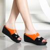 Fashion High Heels Women Crystal Slippers Wedges Fashion Summer Shoes 2025 New Luxury Flip Flops Elegant Sandals Dress Zapatillas Mujer