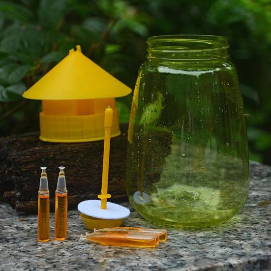 Fruit Fly Trap Outdoor Hanging Drosophila Trap Reusable Fruit Flies Cather Jar Melon Fly Trap for Orchard Vegetable Garden