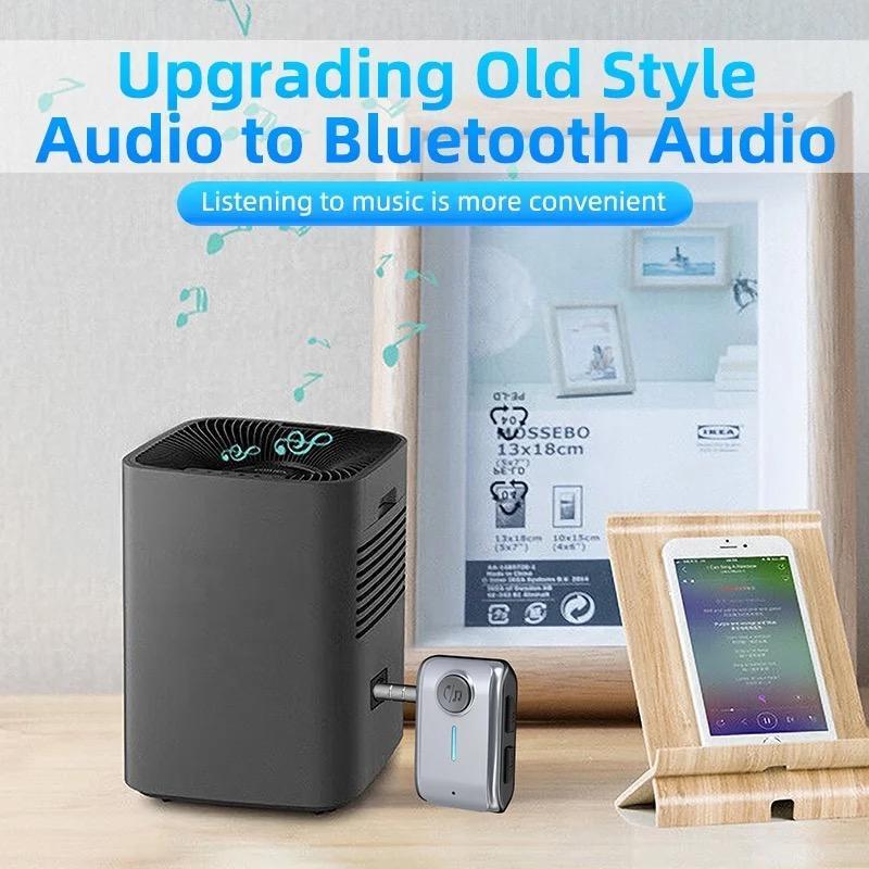 Bluetooth 5.3 Receiver Adapter 3.5mm AUX Jacks for Car Speakers A2DP Wireless Audio Music Receiver Pter Support TF Card Car Hands Free