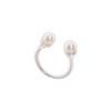 Chic Layered Chain Pearl Adjustable Ring For Women In Contemporary Fashion Style