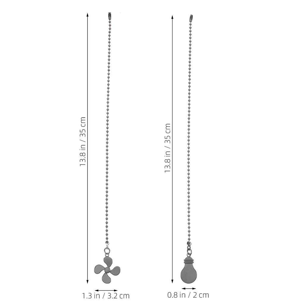 2Pcs Chandelier Ceiling Fan Pull Chains Decorative Pendant Vintage Iron Extension for Lamp Lighting Pendant Fan Extenders
