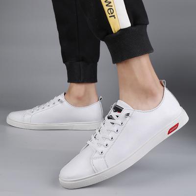 Chaussures pour hommes chaussures de skate chaussures blanches chaussures plates printemps dessus en cuir de vachette coupe basse grande taille chaussures tendance chaussures simples chaussures décontractées petit lea