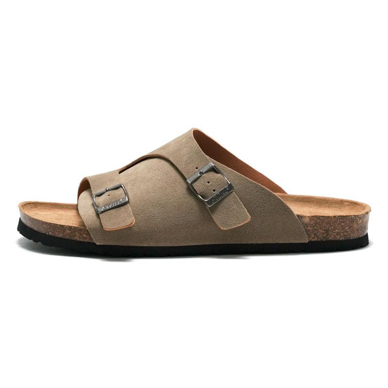 Modemarke Unisex Korkschuhe Frau/Mann Nubuk Clogs Sandalen Sommer Strand Hausschuhe Zuhause Freizeit Pantoletten Damen Gürtelschnalle Sandalen 2025