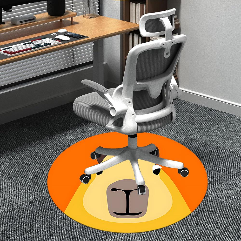 1pc Camel Face Chair Carpet for Office Non Slip, Lightweight, Machine Washable Rug for Office Holiday Decor