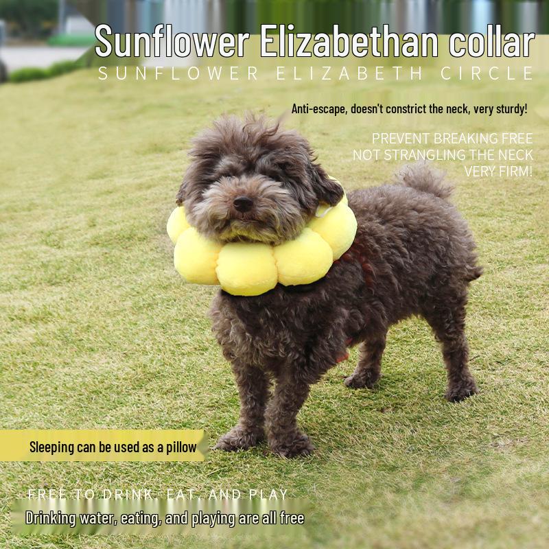 

Sunflower Cotton Pet Elizabeth Collar: Anti-Lick Bite Headgear for Cat & Dog Grooming XS: up to 1 kg фиолетовый