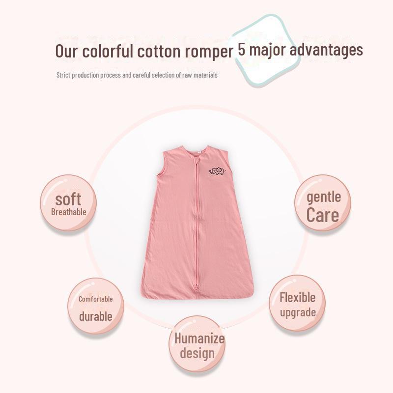 Sac de dormit din bumbac fără mâneci pentru bebeluși - Design anti-lovire