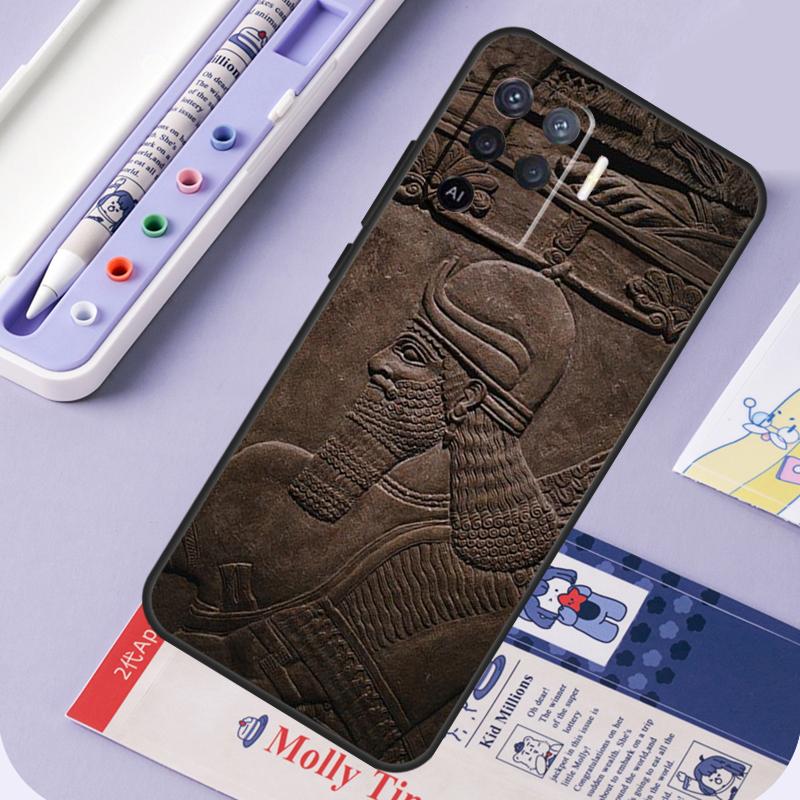 Assyrian Lamassu Winged Bull For Oppo A40 A60 A80 A94 A74 A54 A15 A18 A38 A58 A78 A98 A16 A76 A96 A57 A17 A77 A5 Pro Case