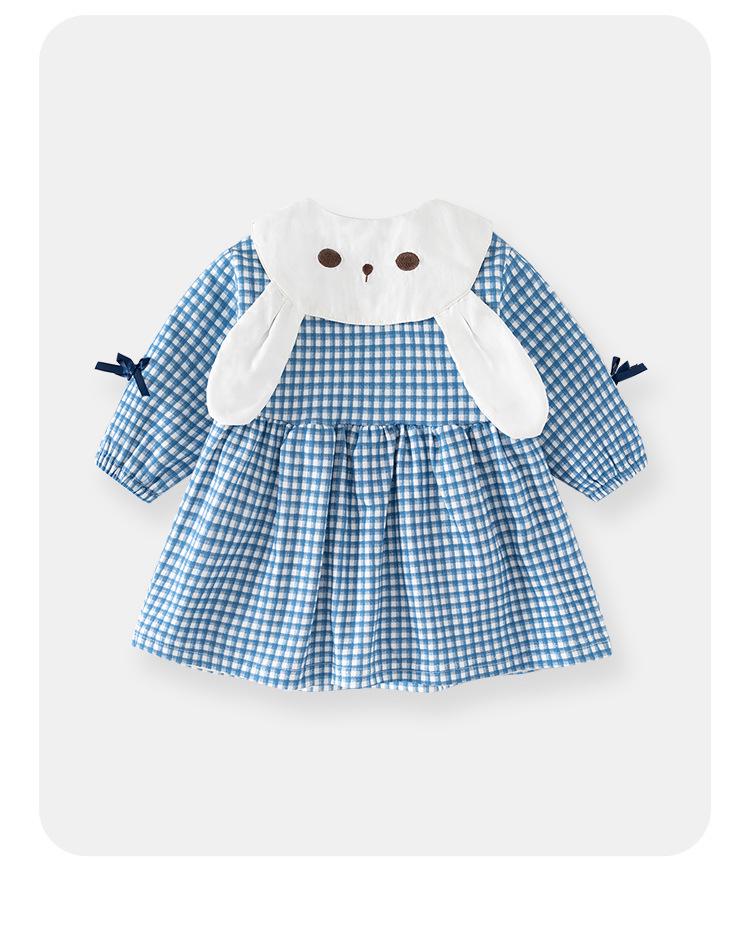Spring Autumn Baby Girls' Cute Plaid Princess Dress - Pure Cotton Skirt