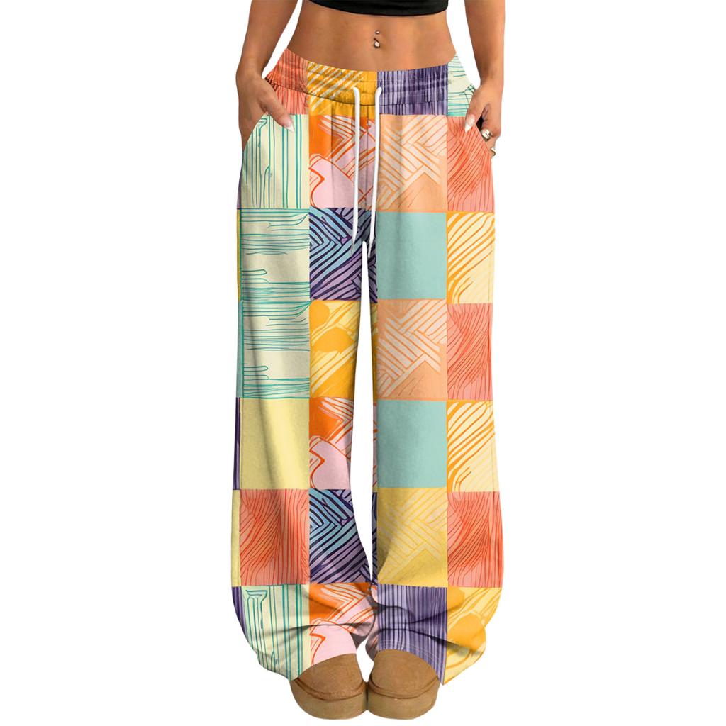 Damen Lässige und Modische Elastische Taille Weite Hose