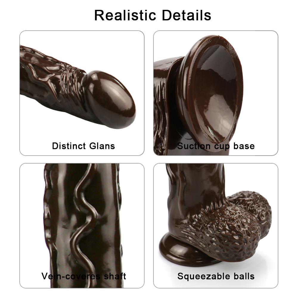 Brown 42cm Skin Sensation Realistic Dildos Soft Big Penis Powerful Suction Cup Dildo Sex Toys for Woman and Man 18+  dildo