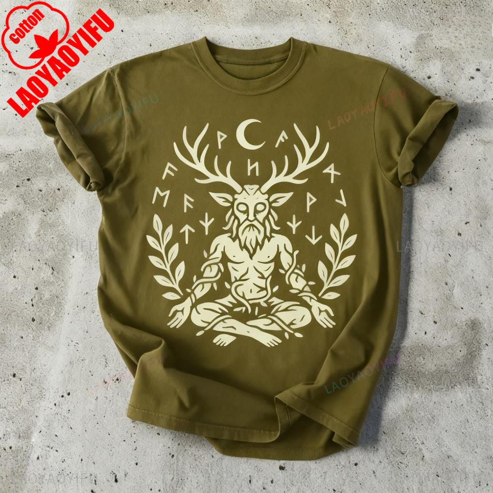 Cernunnos TShirt Celtic Horned God Pagan Tee Mystical Clothing Mens Unisex Daily Life Cotton Tops Unique Graphic Printed Tshirt