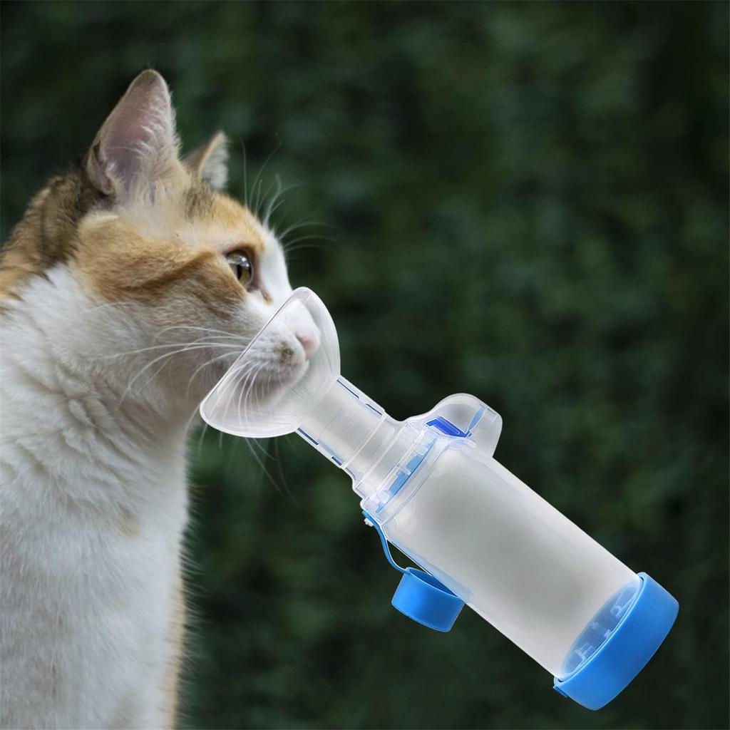 Manuell Katt Hund Nebulisator for Pusteproblemer Nebulisatormaske for Katter og Hunder Bærbar Håndholdt Inhalator Avstandsstykke