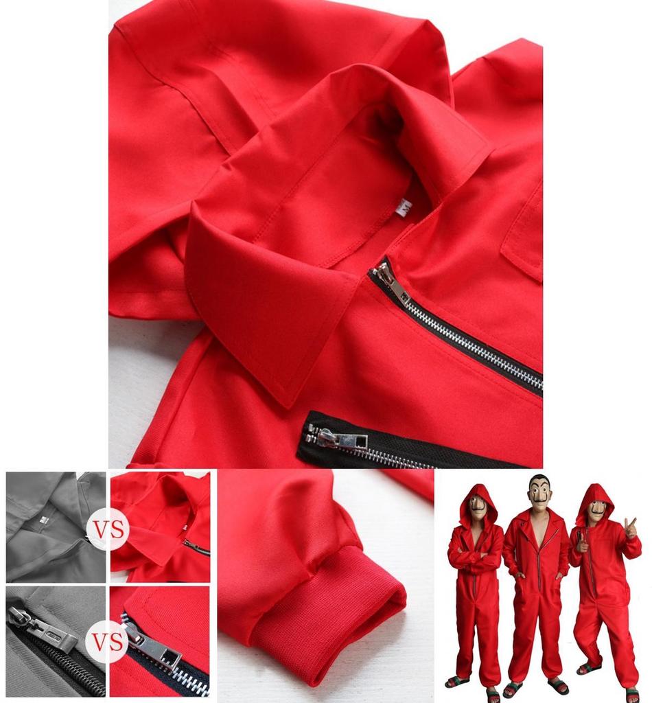 Costume alla moda di Salvador Dalí La Casa De Papel per Adulti in Vivace Colore Rosso
