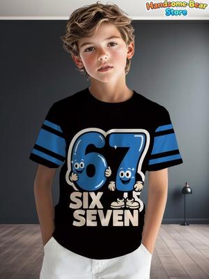 Interessante Maglietta per Bambini No. 67 Top Sportivo da Basket Estivo a Maniche Corte Svasato Moda per Bambini