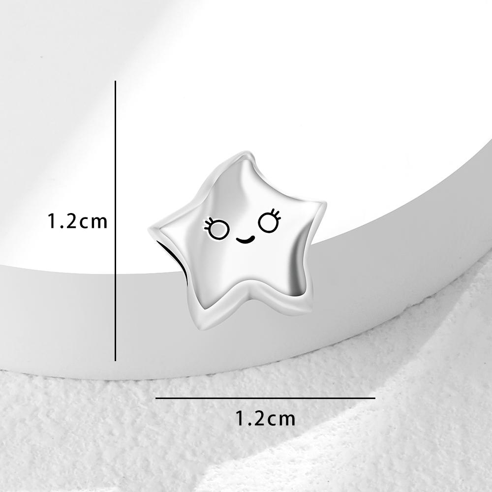 New Hollowed Out Heart-Shaped Charm Bead Fits Perfectly With Original Decorative Bracelet Women'S Jewelry Amulet Copper