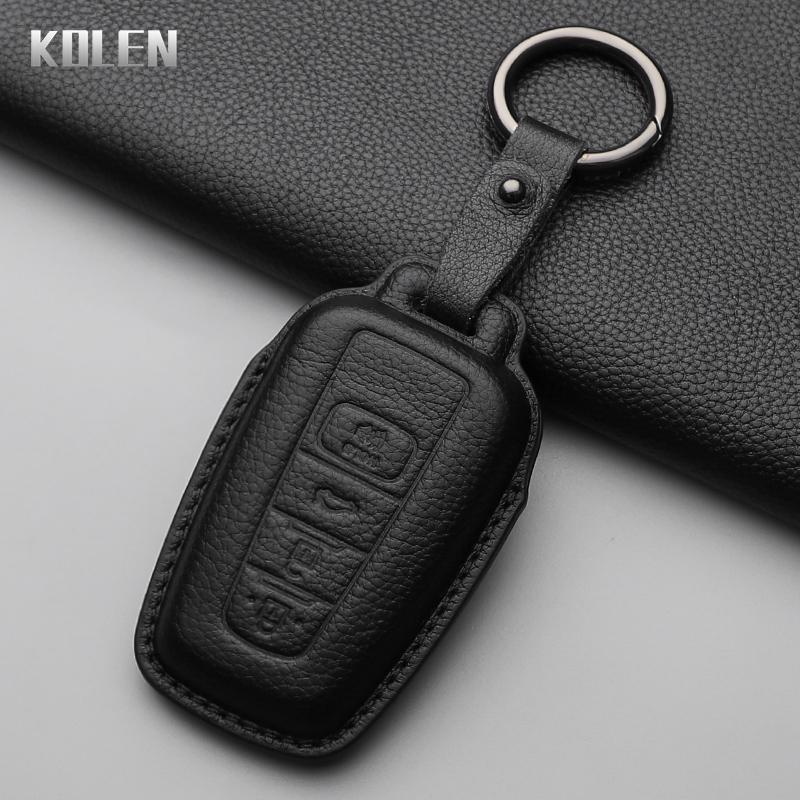 Genuine Leather Auto Smart Key Fob Cover Case Housing Fit For Toyota Prius Camry Corolla Chr C-Hr Rav4 Land Cruiser Prado 2 3 4 Button Auto