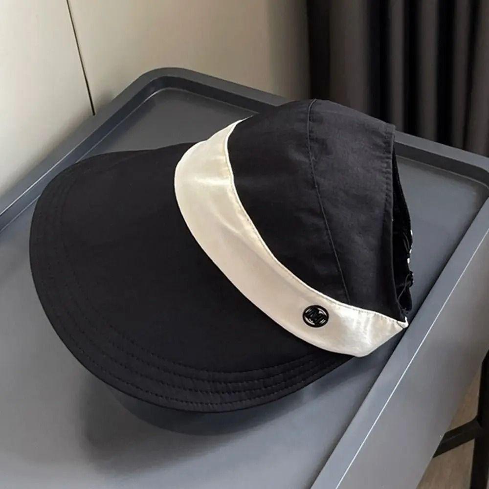 Anti UV Summer Wide Brim Sunhat Korean Style Woman's Sunshade Hat Fisherman Ponytail Caps Golf