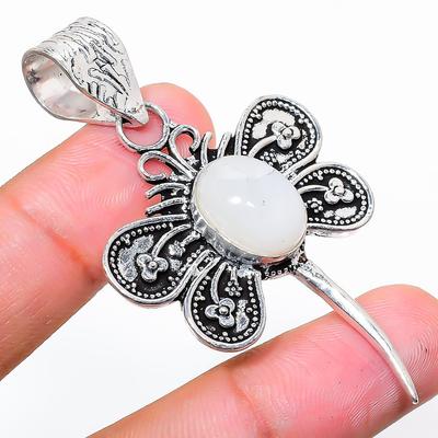 Regenbogenmondstein Edelstein 925 Sterlingsilber Schmuck Anhänger 2,21" R7t00