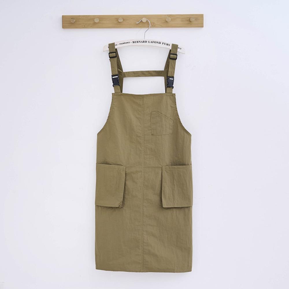 Fashion polyester Work Apron Waterproof Anti-fouling Japanese Apron with Pockets Oil-proof Kitchen Apron Unisex