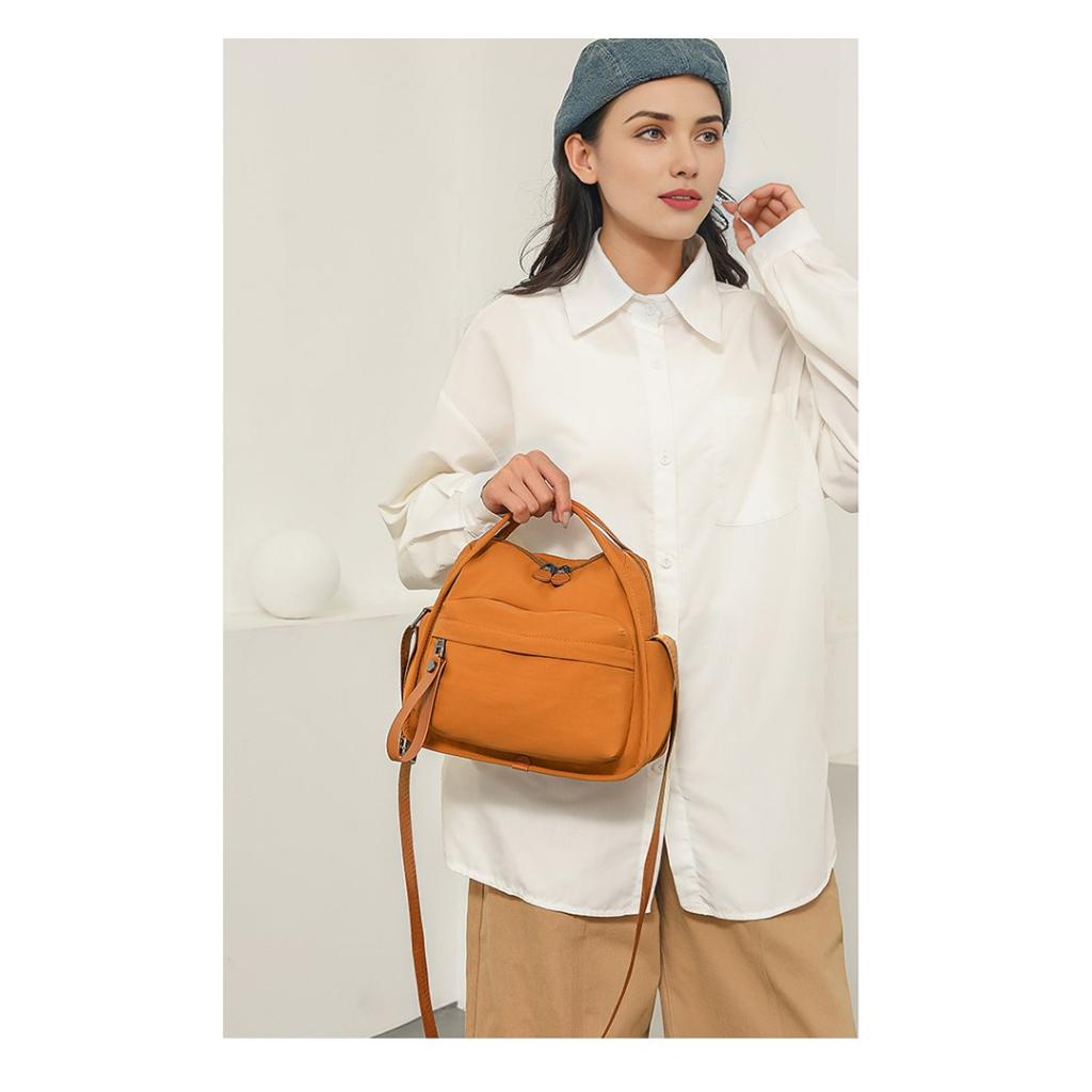Shoulder Bag Women Nylon Multi Pocket Adjustable Strap for Daily Office