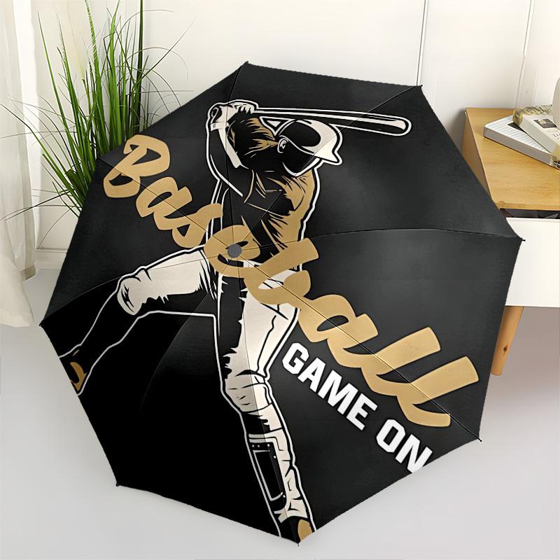 

Baseball, Game On Themed Automatic Opening and Closing Umbrella, Brightly Colored 8 rib Portable Umbrella, Suitable for Men and Women, A Per