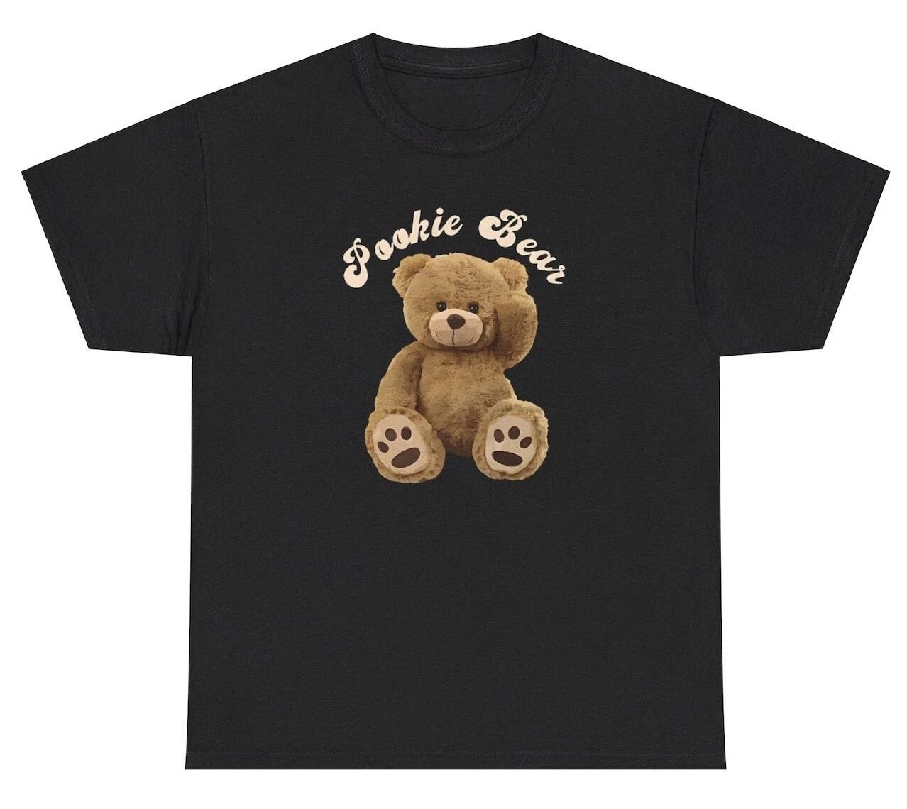Pookie Bear T-Shirt for Men - Cute Teddy Bear Graphic Tee, Casual Cotton Shirts 2XL