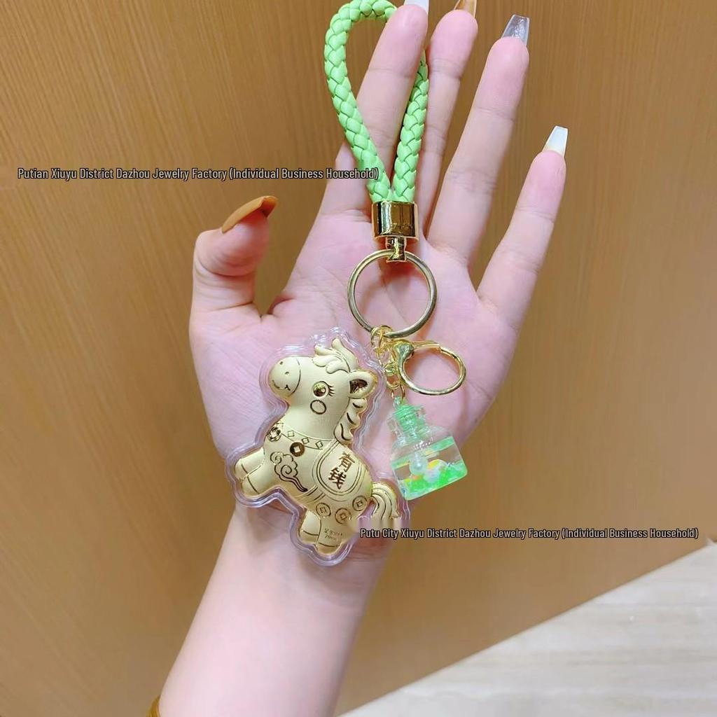999 Pure Gold Wealth-Attracting Mobile Charm Keychain