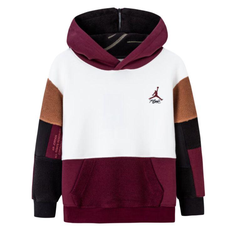 

Флисовая толстовка с капюшоном Jordan Kids Comfort с топами унисекс с длинными рукавами, белая JD2242045GS-002 L