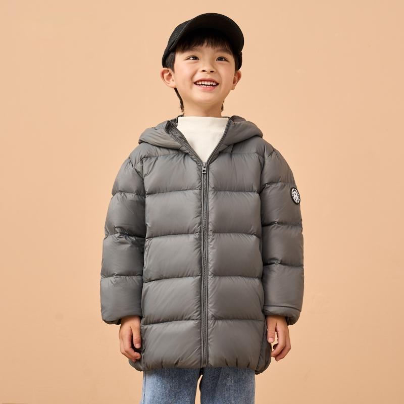 Barneklær Dunjakke Gutter Jenter Vinter Kort Barnejakke med hette