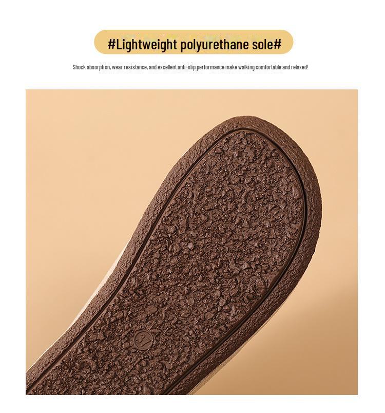 Autumn/Winter Plus Velvet Warm Slip-On Shoes: Thick Sole, Heightened Design for Middle-Aged and Elderly Women