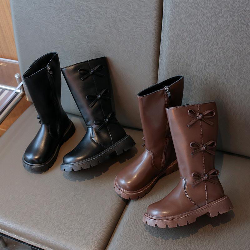 2025 Girls' High-Top Princess Boots - Stylish Autumn/Winter with Velvet Cotton