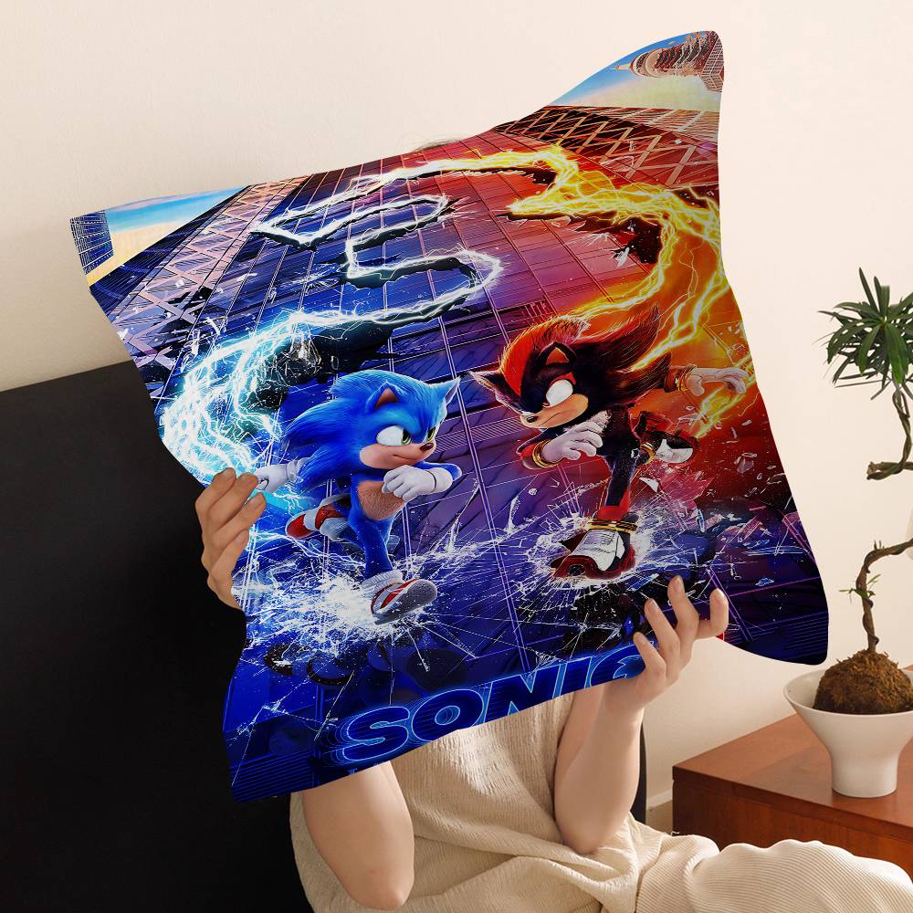 Anime S-SonicS H-Hedgehog Pillow Gifts Home Office Furnishings Bedroom Sofa Car Cushion Cover Case 45x45cm